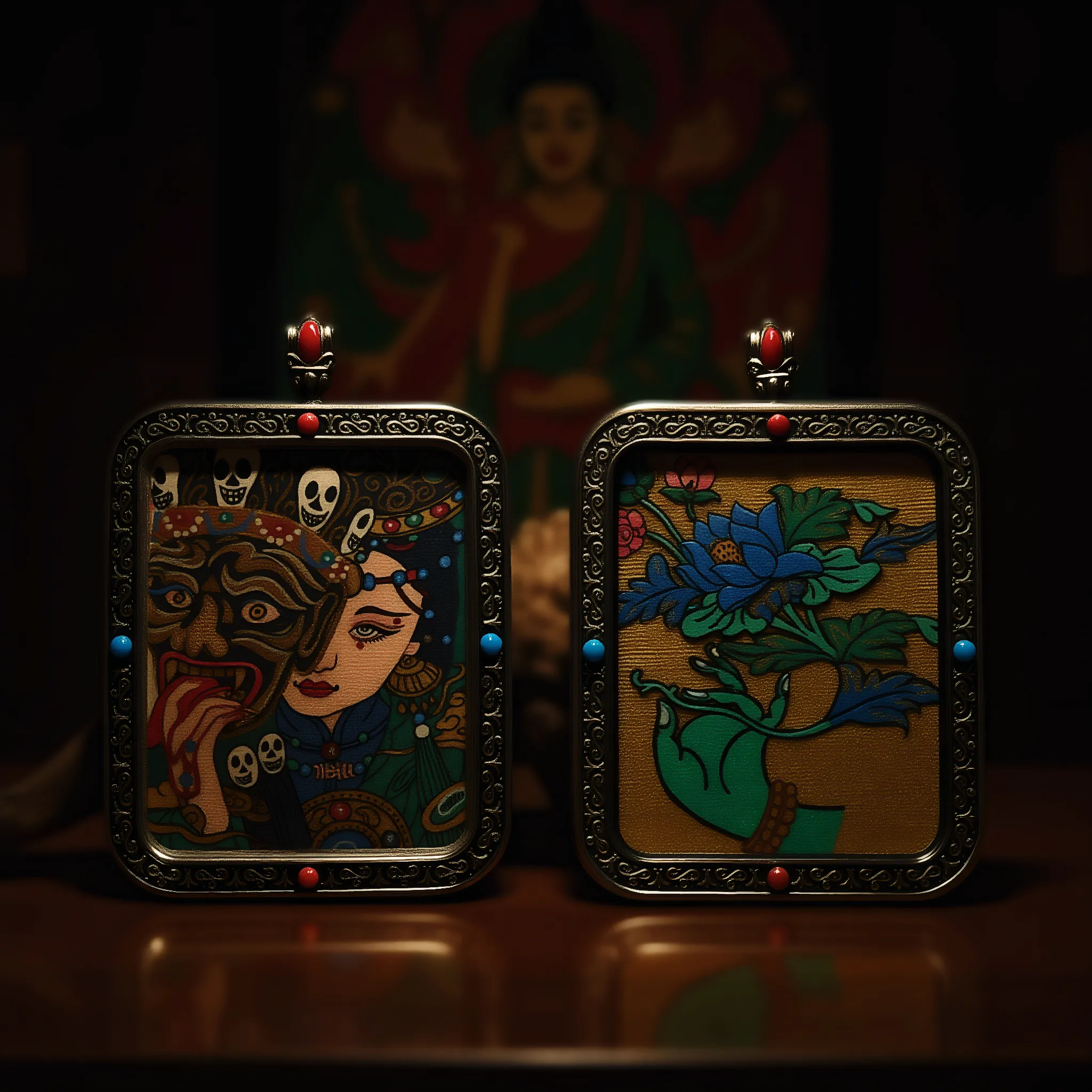 A collection of Thangka created to attract wealth, supportive allies, and career success.