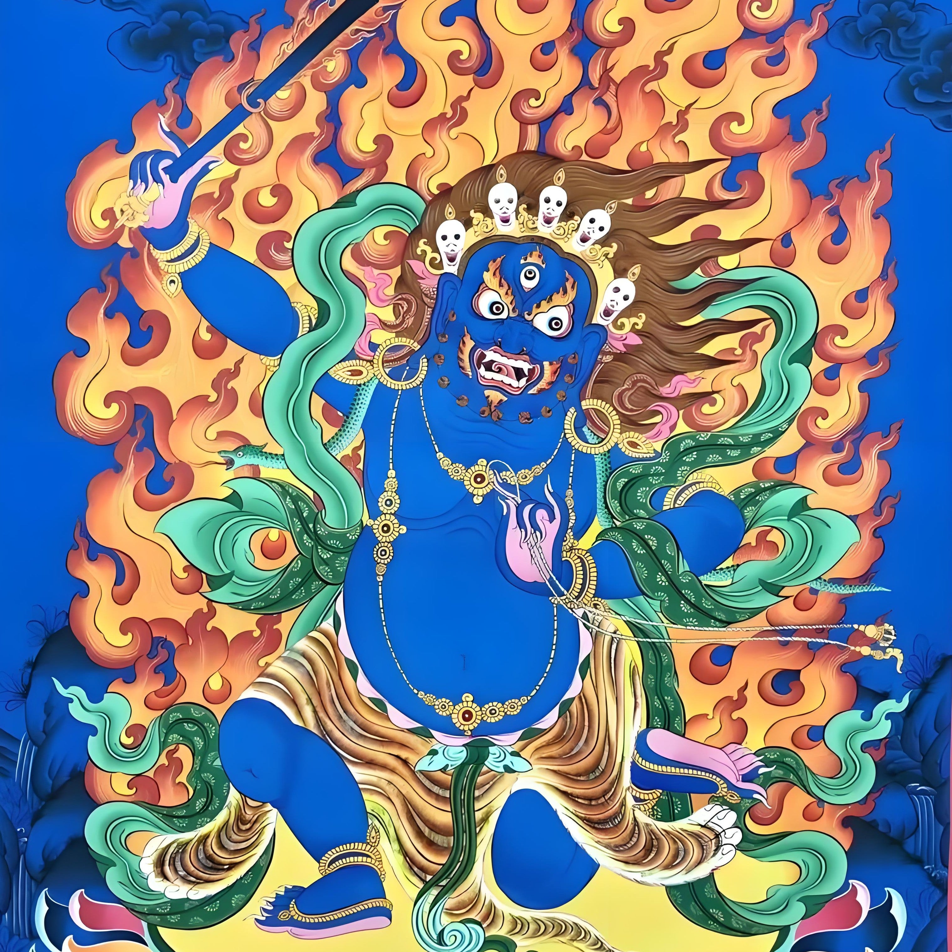 Acala hand-painted Thangka art image, showing exquisite details and traditional artistic style