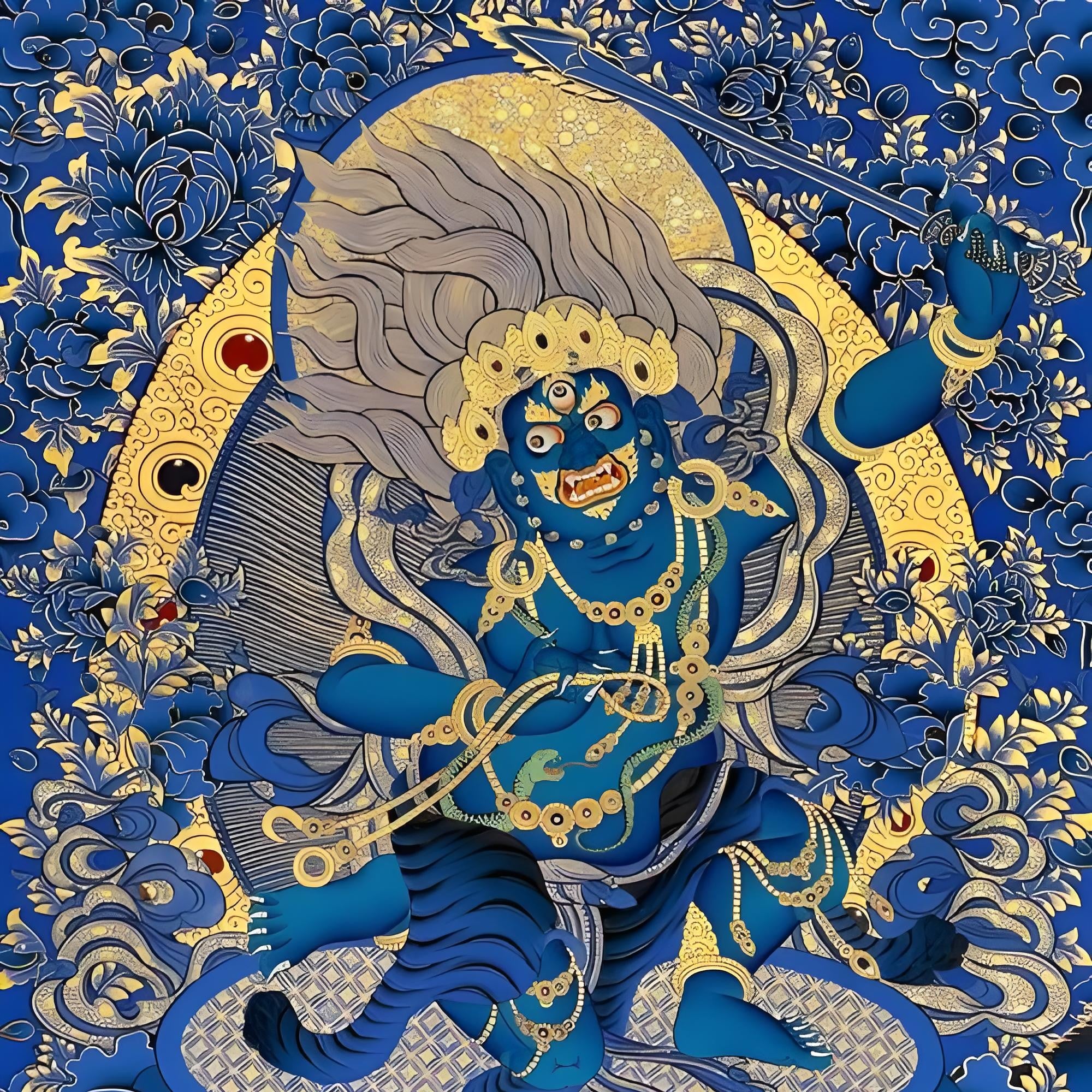 Acala hand-painted Thangka photo image, showing high-resolution details and exquisite craftsmanship