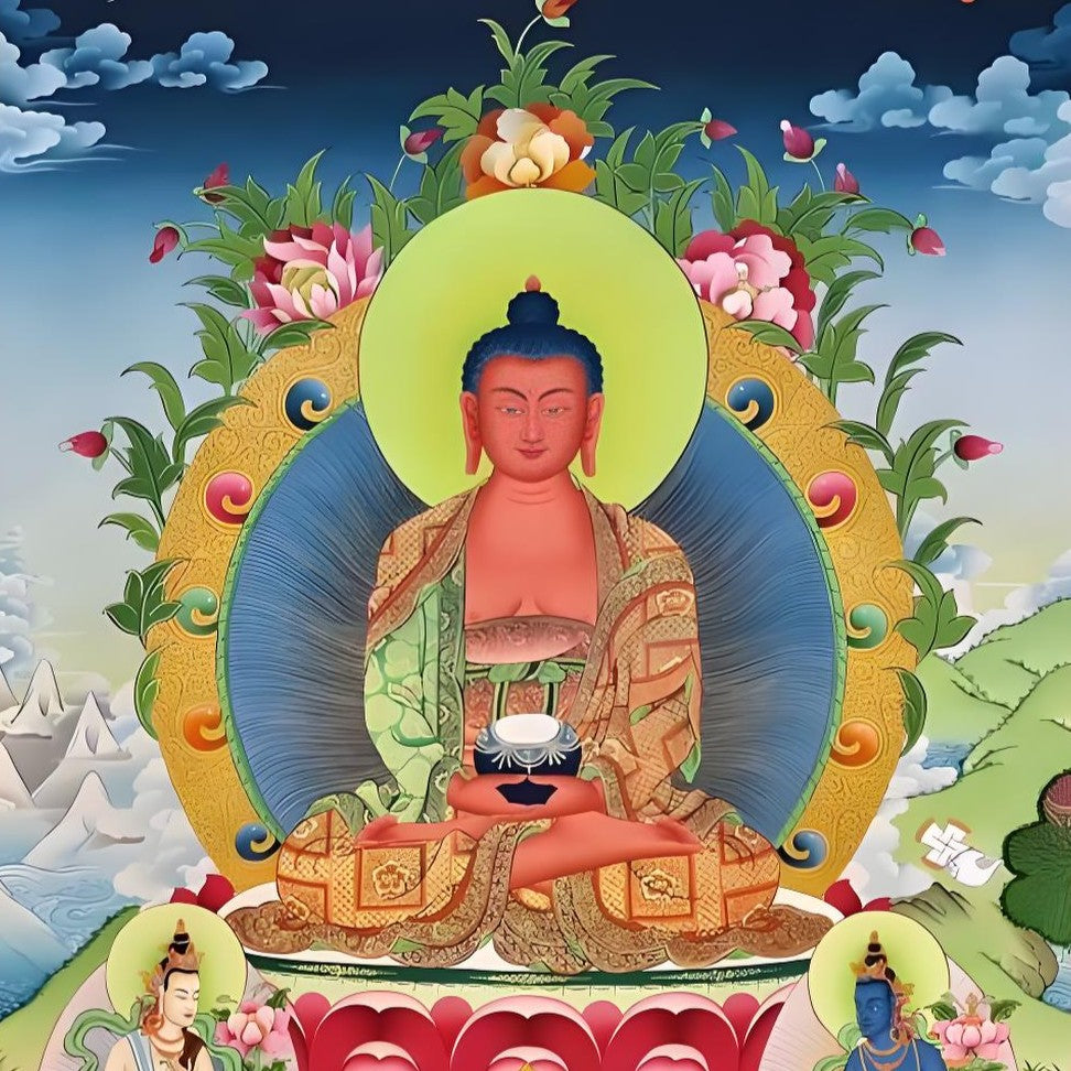 Amitabha Buddha handcrafted collectible image, showing exquisite details and collectible value