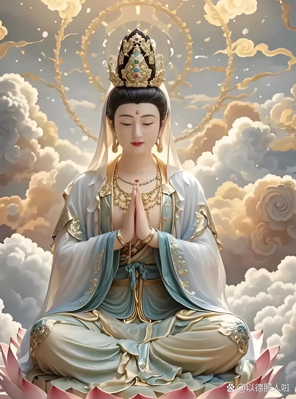 Mahasthamaprapta portrait image, showing solemn and sacred appearance with exquisite details