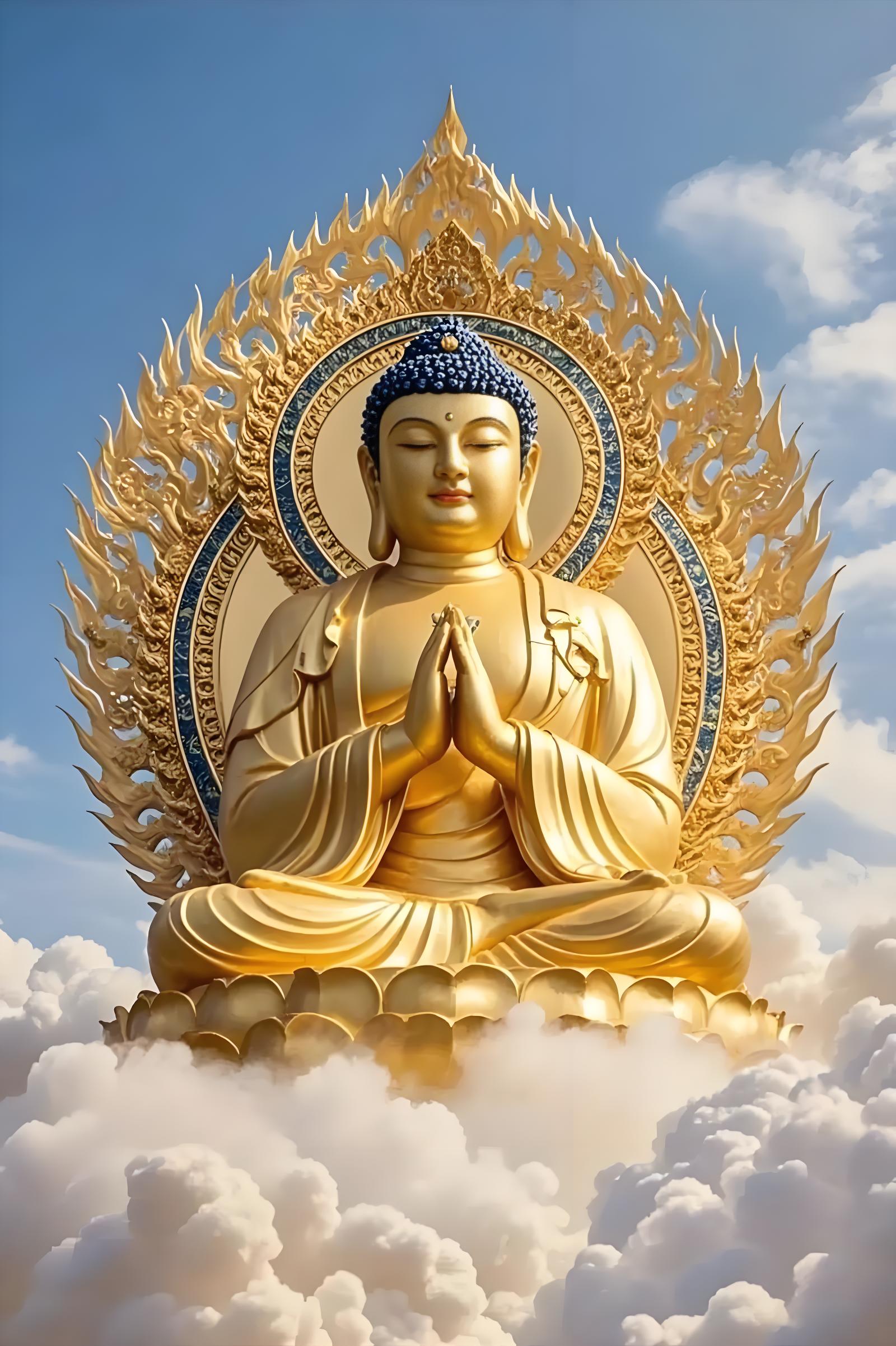 Shakyamuni Buddha hand-painted Thangka art poster image, showing solemn and compassionate appearance with exquisite hand-painted details