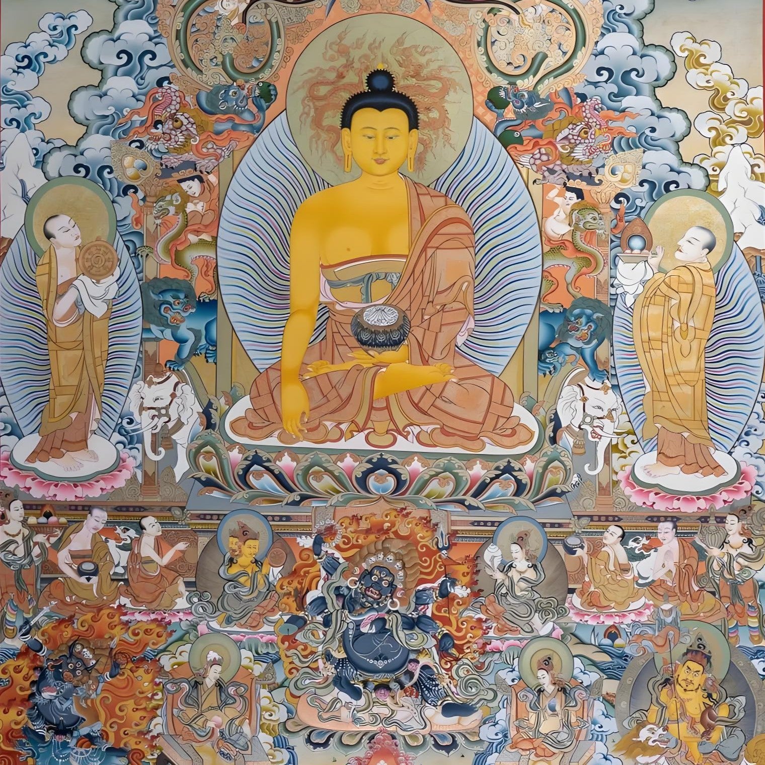 Shakyamuni Buddha portrait image, showing solemn and compassionate appearance with exquisite details