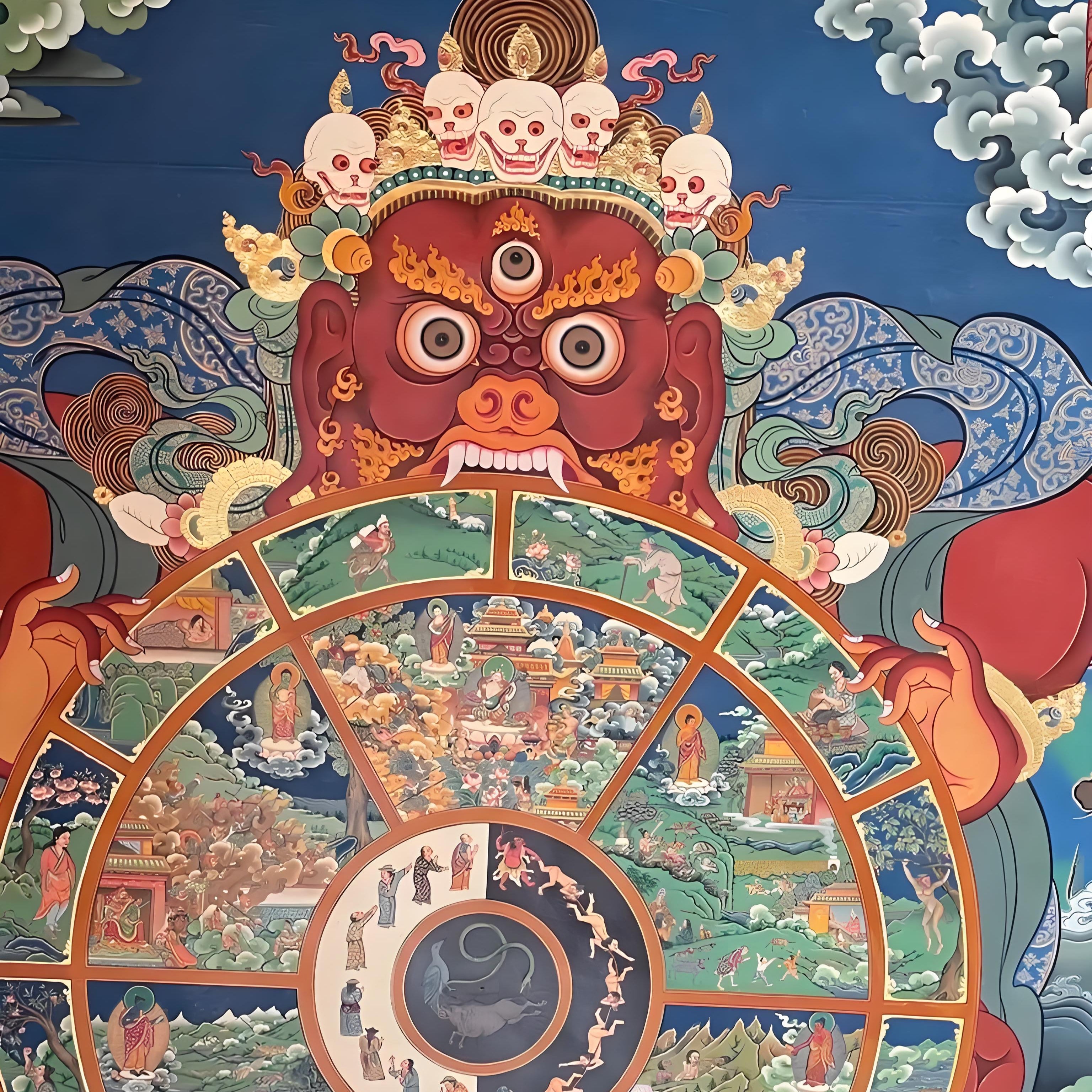 Tibetan Buddhist deity statue image, showing solemn appearance and exquisite carving craftsmanship